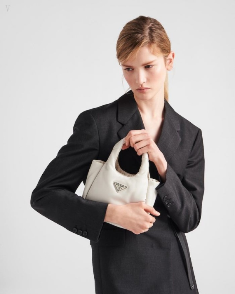 Prada Small Acolchado Soft Nappa-leather Bag Blancos | QEDF9890