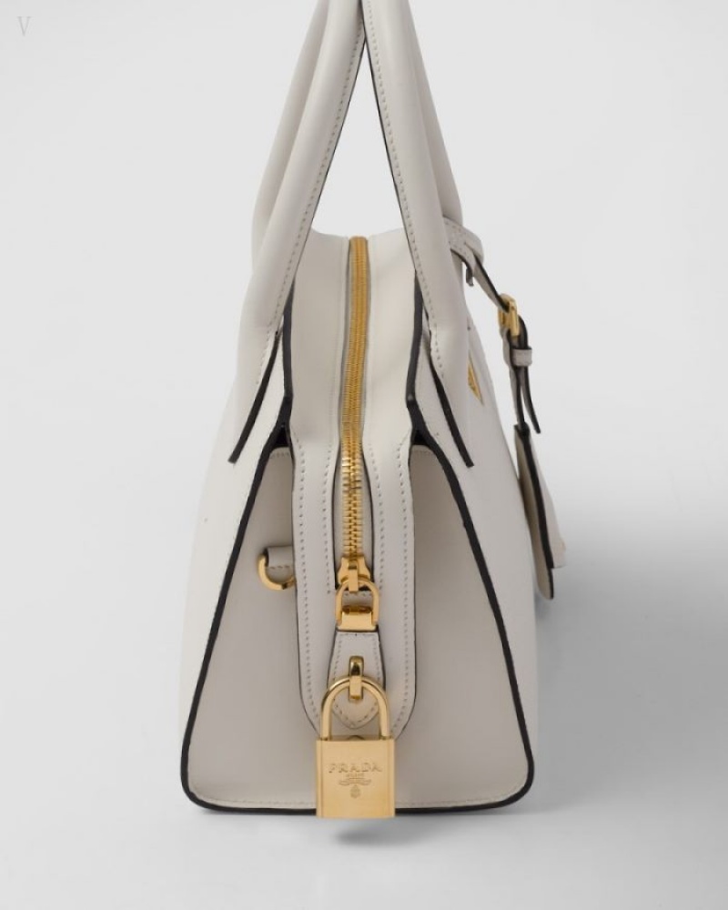 Prada Small Kristen Saffiano Bag Blancos | TTDL0483