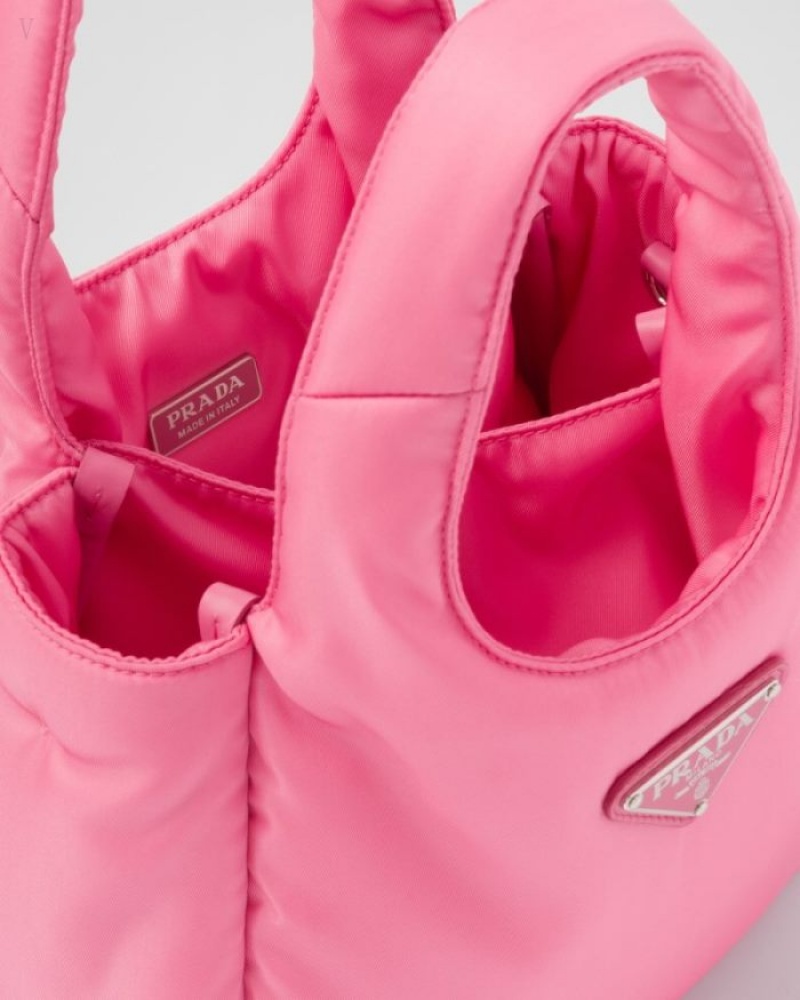 Prada Soft Acolchado Re-nylon Mini-bag Rosas | MHJE9257