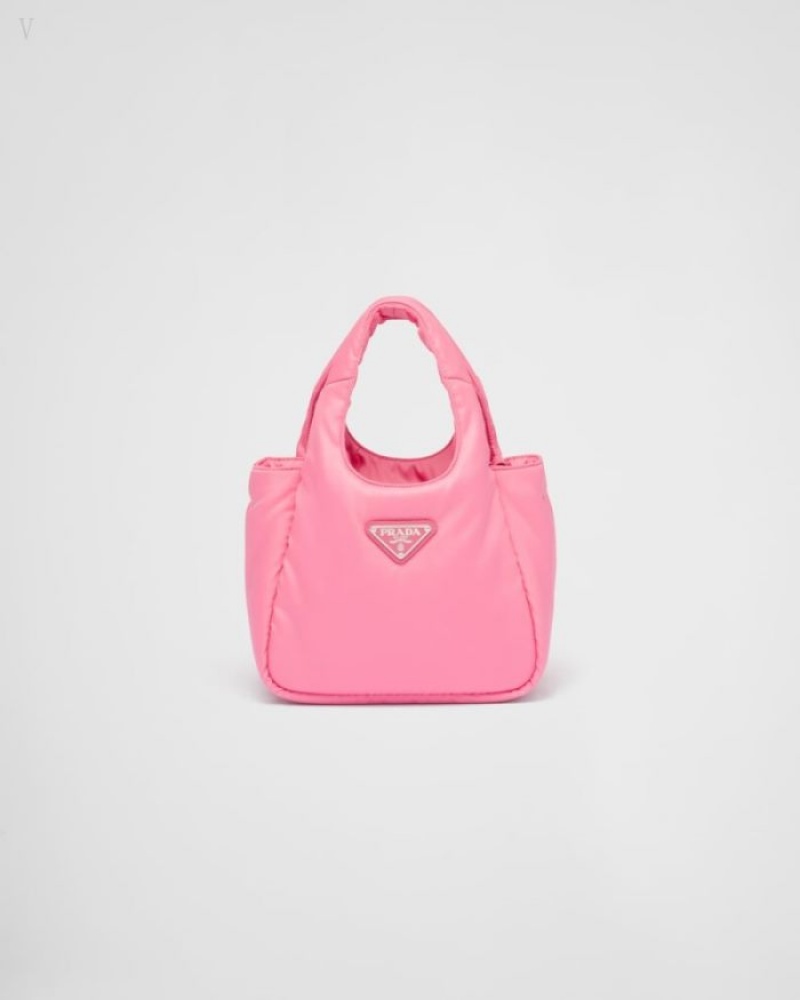 Prada Soft Acolchado Re-nylon Mini-bag Rosas | MHJE9257