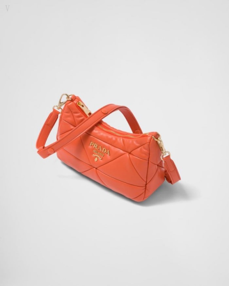 Prada System Nappa Cuero Patchwork Bag Naranjas | GJMD9101