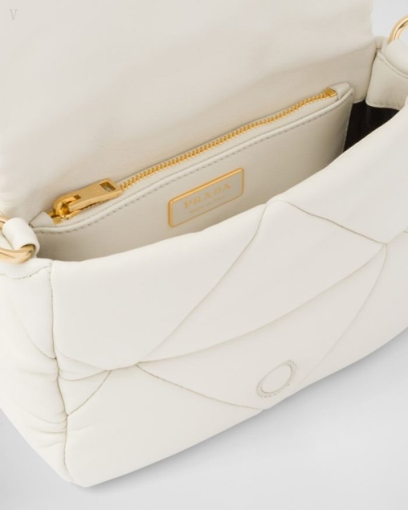 Prada System Nappa Patchwork Shoulder Bag Blancos | LZTH0170