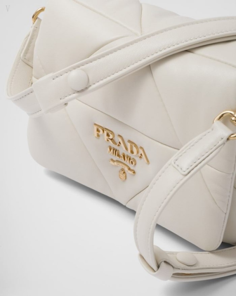 Prada System Nappa Patchwork Shoulder Bag Blancos | LZTH0170