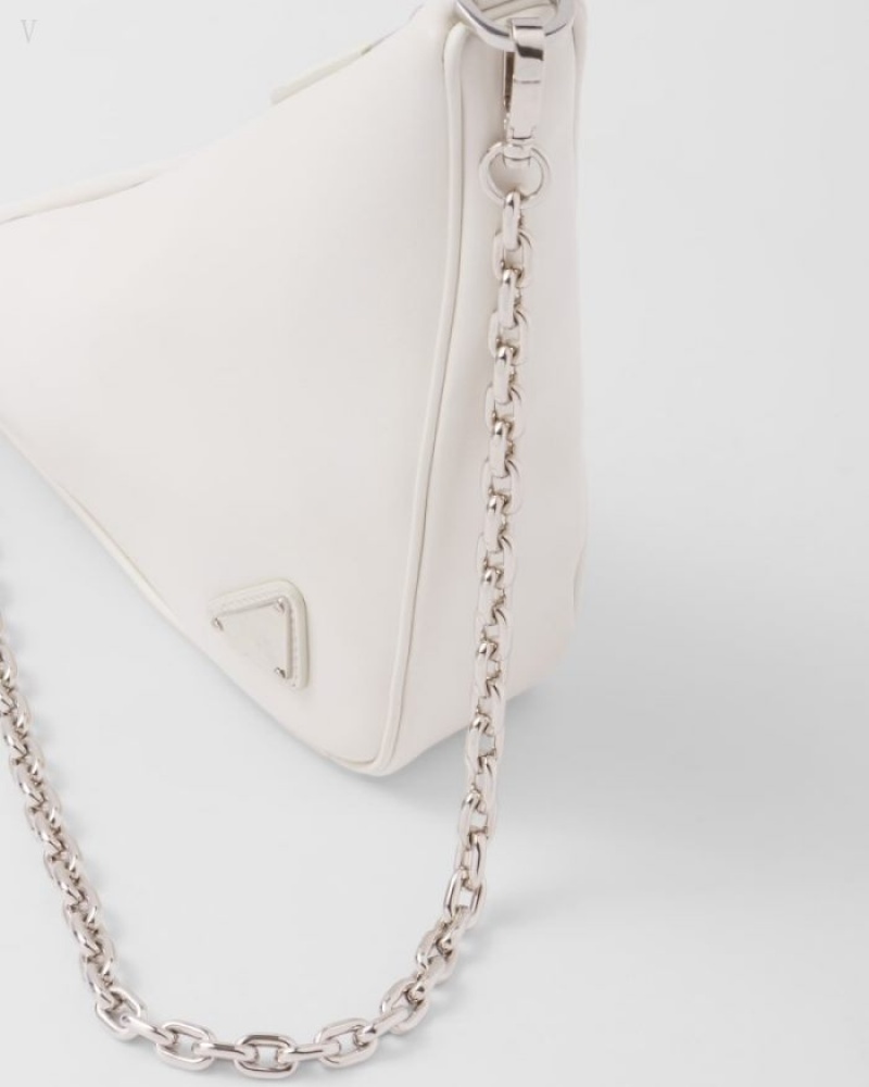 Prada Triangle Cuero Mini-bag Blancos | OEGH1503