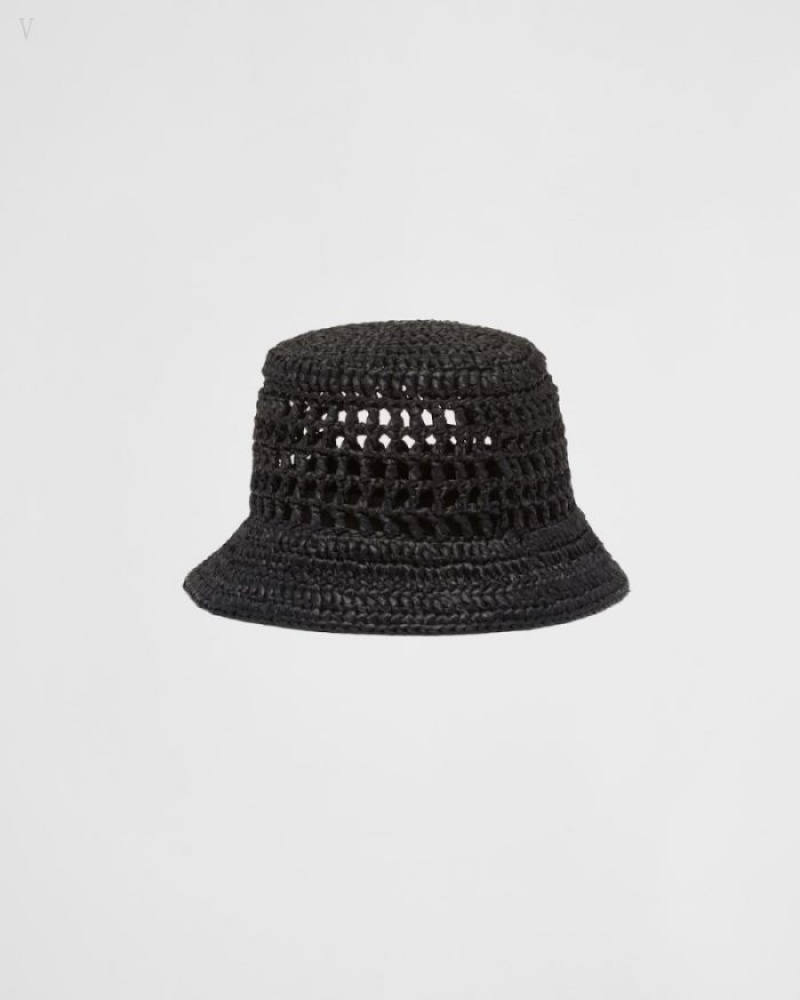 Prada Woven Fabric Bucket Hat Negros | WDDZ3385